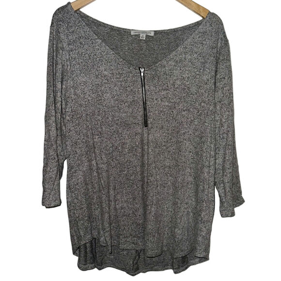 Stitch Fix Plus Size 2X Grey Gray Quarter Zip Cozy Basic Sweater Career Office - Picture 1 of 3